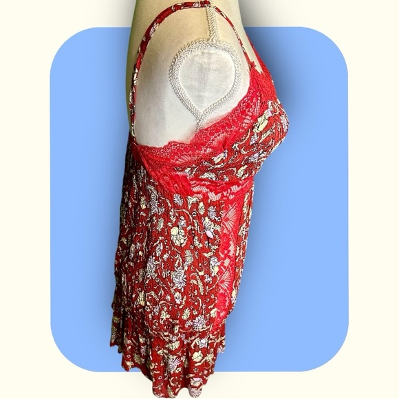 NWOT Free People Intimately ‘Last Night Mini Slip Dress’ in Red Size Small - Picture 13 of 16